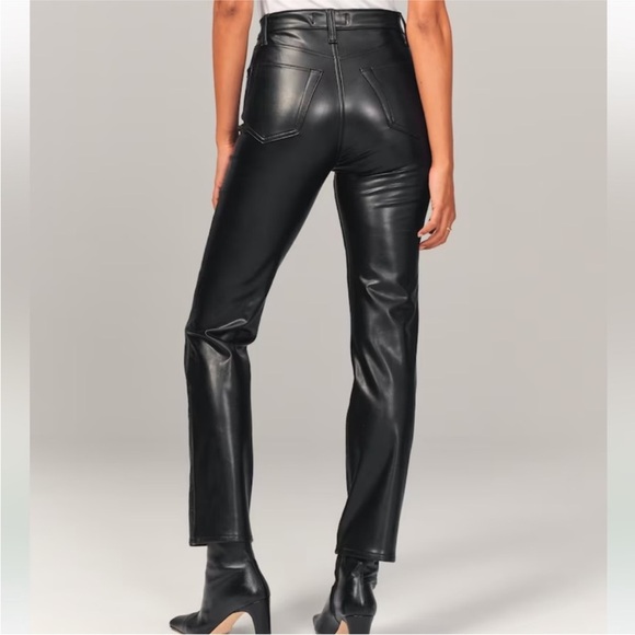 Abercrombie & Fitch Leather Trim Ultra High Rise Ankle Straight Jean size 27/4XL - Picture 4 of 15